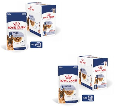 Royal Canin Maxi Ageing 8+ | Confezione Doppia | 2 x 10 x 140 g | Alimento completo per cani | Per cani grandi anziani e senior (26 a 44 kg) | A partire dai 5 anni