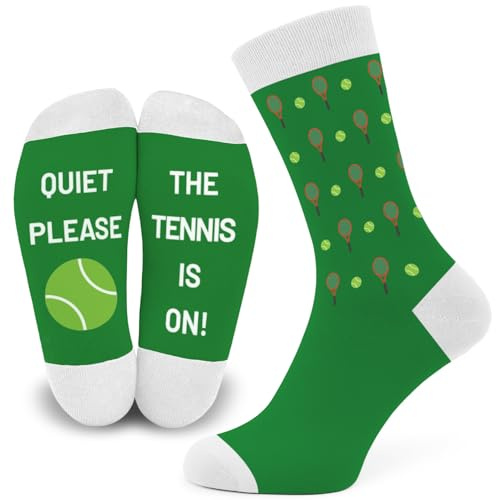 SC Products Calzini da Tennis Novità Regali Wimbledon | Taglia 6-12 Calzini Divertenti in Cotone Regali da Tennis per Uomo | Regali per Amanti dello Sport Riempitivi per Calze da Uomo