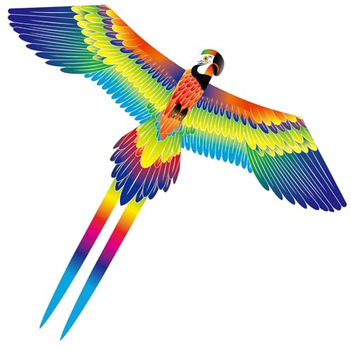 Parrot Kite for Kids & Adults, Outdoor Kite, Perfect for Beginners, Easy to use, Ideal for Beaches, backyards, Grassy Areas（Green）