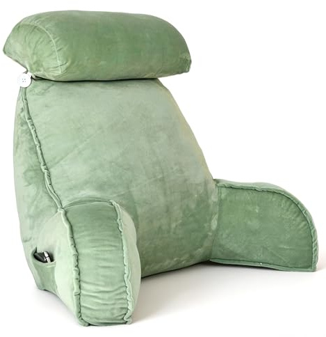 FARYODI Cuscino da lettura extra large con fodera rimovibile, imbottito con fibra cava, cuscino ergonomico per letto/divano, per adulti e bambini (verde)