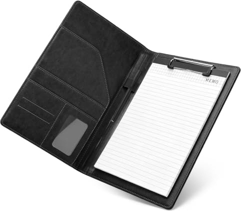 Porte Documents A4, Porte Document Homme Femme avec Stylo (Noir)