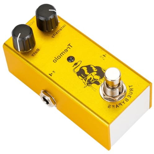 NIYANGLE Pedal de Trémolo para Guitarra Eléctrica Bypass Real, Aleación Resistente, Diseño Único y Función de Afinación Fina Amplificador de Válvulas
