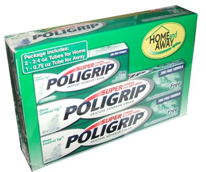 Super Strong Poligrip Denture Adhesive Cream 3 Pack Value Pack