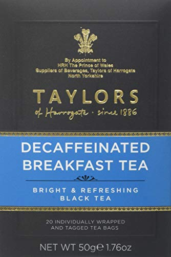 Taylors of Harrogate Decaffeinated Breakfast Tea Bags, Pack of 20, 50g