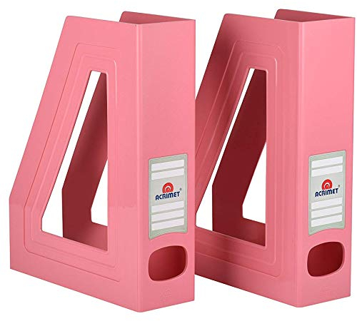 Acrimet Portariviste, Supporto Durevole, Organizzatore Salvaspazio (Plastica) (Rosa) (2 pezzi)