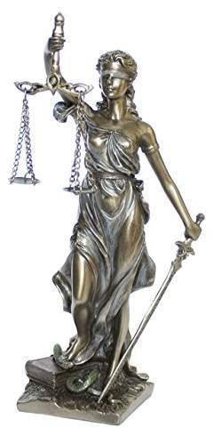 Romana Justitia con báscula Espada y Ley libro Bronce Figura decorativa