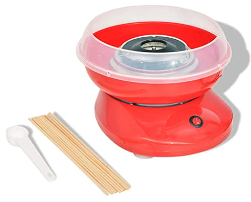 vidaXL Máquina de Algodón de Azúcar Modelo con Ruedas Potencia 480 W Color Roja