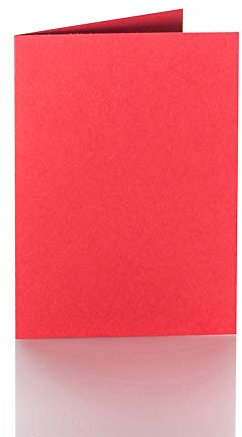 Paper24 25 Faltkarten A6 240g/m² Rot für Briefumschläge im Format DIN C6