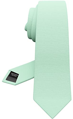 Bow Tie House Premium Herren Krawatte in schmaler Ausführung aus Gabardine-Matt-Material für klassische Halsbinden bei Anzügen (77 Minze, Schmal - 6 cm)