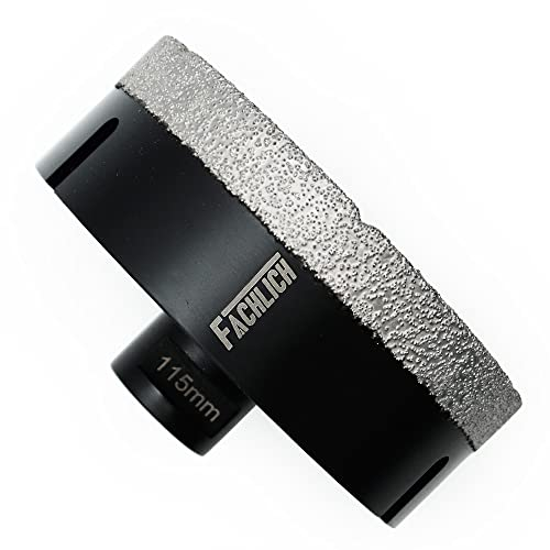 FACHLICH Diamant Fliesenbohrer 115mm M14 Diamantbohrer Diamant-Bohrkrone Lochsäge für Fliesen Porzellan Fliese Keramik Granit Marmor Trockenbohren