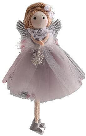 Engel Ornamente Weihnachtsengel Puppe hängende Dekorationen Weihnachtsbaum Dekorationen niedliche Engel Puppe Anhänger Weihnachten Ornamente für Weihnachten Hänge Korb Küche (Grey, One Size)