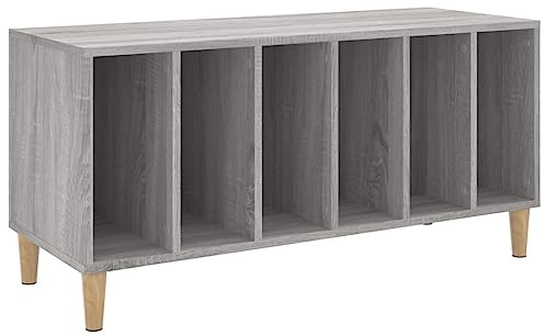 vidaXL Mobile Porta Dischi Grigio Sonoma 100x38x48cm Legno Multistrato, Mobile per Giradischi, Porta Dischi, mobiletto Porta vinili