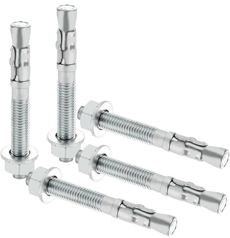 EATHEATY 60 PCS 1/2 x 3-3/4 Concrete Anchors - Standard Heavy Duty Cement Anchor Bolts for Concrete - Metal M12 Expansion Concretes Fasteners Wall Anchors Cement