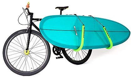 PAT RACKS Premium Longboard Bike Rack – Portabici a doppio braccio, schiuma protettiva da 12 mm, attacco reggisella regolabile – facile da installare – Longboard, SUP Paddle Boards, Mini-Malibu –