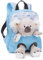 NICI Kinderrucksack blau 2 in 1 mit Kuscheltier Koala 25cm - Kindergartenrucksack Mädchen & Jungen - Weicher Rückenbereich & verstellbare Gurte - 49840