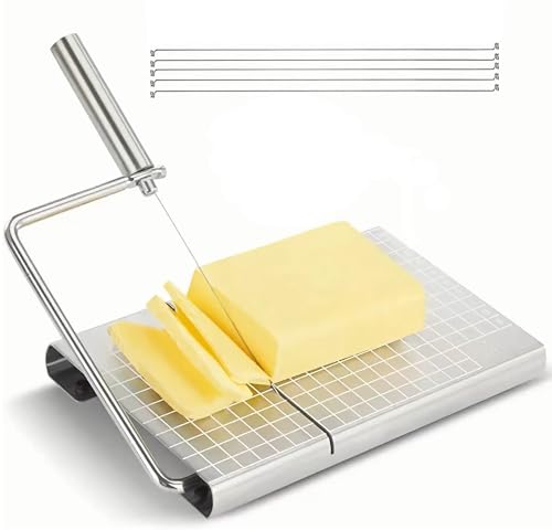 OUCONGK Affettatrice per Formaggio con Filo, Affettatrice per Formaggi, Coltello da Burro, Affettatrice per Burro Inox, Multiuso Affettatrice per Formaggio, per Formaggio, Burro, Panini, Pane