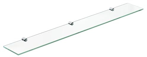 AQUABATOS Etagère Murale en Verre de sécurité trempé de 6 mm，Tablette Salle de Bain 80 x 11 cm