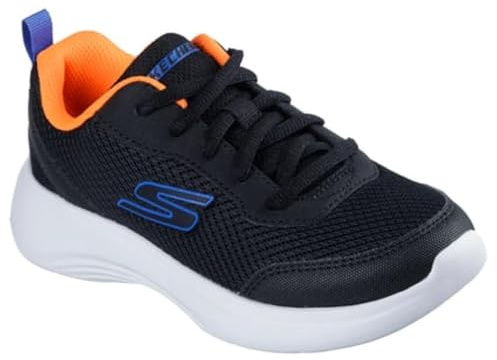 Skechers Tenis Selectors Sky-Flex para niño, Negro Textil Negro sintético Ribete Azul, 1.5 UK Child