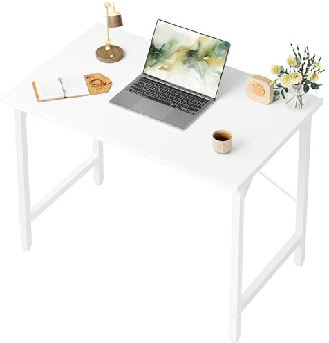 BEXEVUE Schreibtisch, 80 x 40 cm Kleiner Computertisch, Bürotisch für Arbeitszimmer, Schlafzimmer, Industrie-Design, Metallgestell, Holz PC Tisch für Home und Office