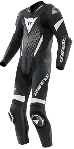 DAINESE Laguna Seca 6 1- Pezzo Tuta in pelle da moto, nero/bianco, 54
