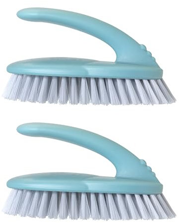 Vigar Paquete de 2 Cepillos Multifuncionales, Cerdas Duras y Resistentes, Cepillo para Fregar con Mango Ergonómico para Baño, Ducha, Bañera, Azulejos, Pared, 16x7x9cm, Azul