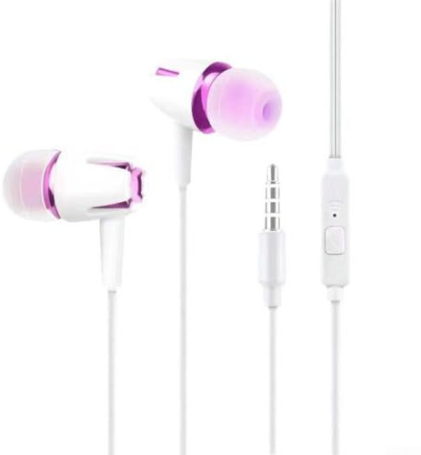 Auriculares intrauditivos con tecnología de cancelación de ruido de alto rendimiento para cada uso (blanco y rosa)
