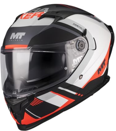 MT Helmets Braker SV, Casco Moto Integral Deportivo, Visor Solar Retráctil, Pantalla de Extracción Rápida Patentada, Spoiler Aerodinámico y Preparado Intercomunicador UCS, Homologado ECE 22.06 & DOT