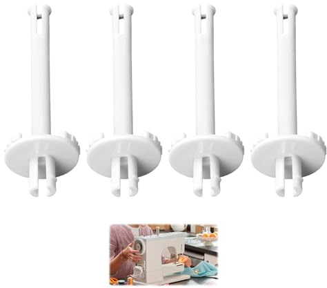 Lote de 4 Pasador Carrete para Máquina de Coser, Blanco, 6 x 2 cm