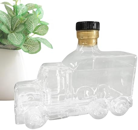 Vindekanter 375 ml halv lastbil Bourbon Pourer - dekorativ whiskey-dekanter med stopp | Glass sprit öl champagneflaska för hemmabarfester bröllop värdsrum dekoration