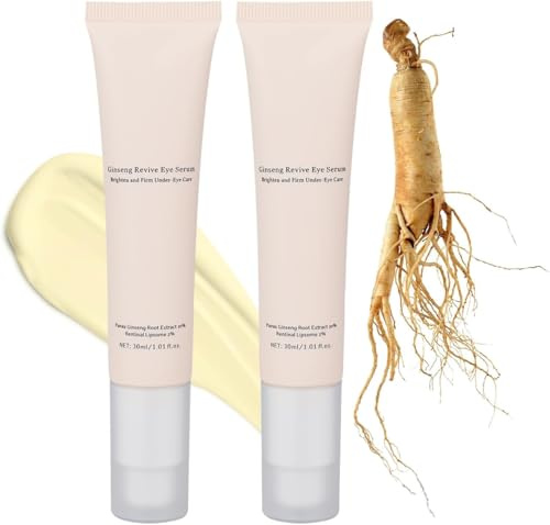 Siero oculare con ginseng e retinico, crema per gli occhi coreana contro occhiaie e gonfiore, riduce le borse lacrimali, crema idratante antirughe per la zona degli occhi (2 pezzi)