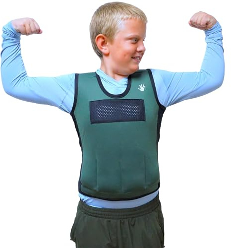 Weighted Vest For Kids - Adjustable Compression Vest With Six Removable Weights Included - Breathable Snug Fit Design (Extra Large)