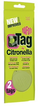 NAF Off Citronella Tag – 2 Pack – Natural Insect Repellent Tags for Horses – Long-Lasting Protection Against Flies & Midges – Ideal for Use on Headcollars or Manes