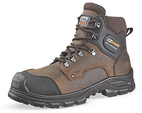 JALLATTE - Chaussures de sécurité hautes marron et noire JALFIR SAS S3 CI AN SRC 44 - Marron/Noir