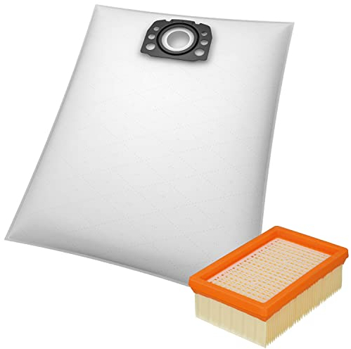 McFilter I 10 Staubsaugerbeutel + 1 Filter kompatibel mit Kärcher WD4 P S V-20/5/22, WD5 P V-25/5/22, WD6 P S V-30/6/22/T, MV4, MV5, MV6 Alternative für Kärcher KFI 487 wie KFI 4410