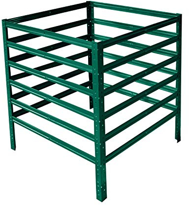 shelfplaza® Home Komposter Metall 90x60x60 cm/Komposter 324 Liter/Komposter Stecksystem als Garten Komposter Metall Garten grün als Kompostierer für Garten Komposthaufen Metall/Kompost