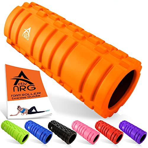 ActivNRG, Rullo in schiuma per fitness, massaggi di muscoli e tessuti profondi, trigger point, fisioterapia (arancione)