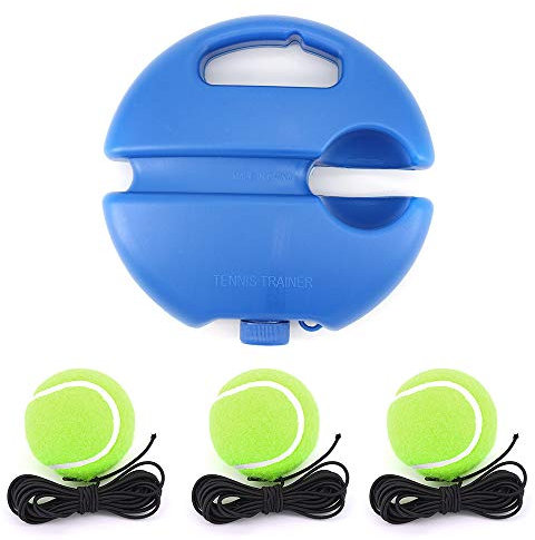 ShawFly Tennis Trainer,Tennistrainer Rebound Ball Tennistrainer Set mit 3 Bällen mit Tennisfuß und Seil Übungsball Selbststudium Tennis Übungstraining Tool für Erwachsene Kinder Spieler Anfänger