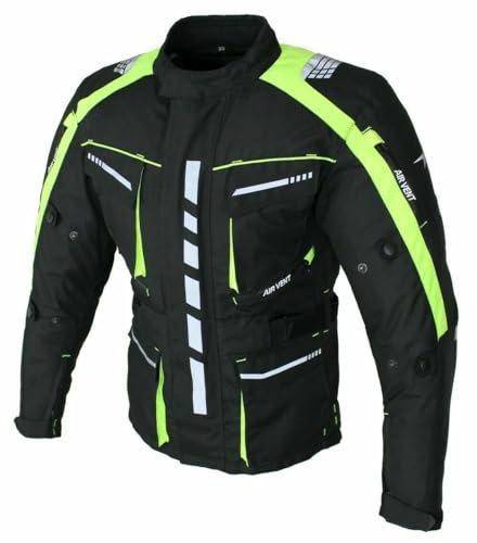 Floracent - Giacca da moto da uomo in tessuto con protezioni, impermeabile, antivento, per motociclisti, touring, quad, sport e tempo libero Floracent L