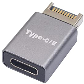 Duttek USB C Front Panel Adapter, 10Gbps Type E to USB C Adapter Converter, High Speed 3.1 USB Type-E Male to USB3.1 Type-C Female Motherboard Internal Adapter for Computer.