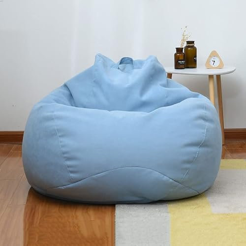 Highdi Bean Bag No Filler, Gaming Beanbag Chair Cover for Adult Kids Without Filling Highback Comfortable Lazy Sofa Beanbag Soft Toy Storage Bean Bag Seat (70x80cm,Blue)