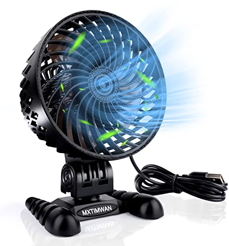Mini Ventilator USB Ventilator Mini Fan USB Ventilator Leise Kleiner Ventilator Klein Miniventilaror USB Tischventilator USB Small Fan USB Fan Desk Fan für Büro PC Schlafzimmer Im Freien | Schwarz