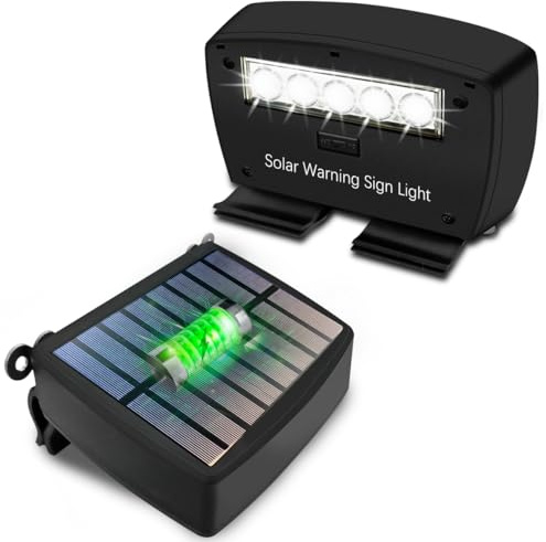 WEILAILIFE Solar Powered Deck Lights for Sign, Outdoor Solar LED Lights, Waterproof Clip-On Yard Security Sign Spotlight
