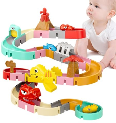 Juguetes de baño deslizantes para niños, Juguete de tobogán de Agua de bañera,Conjunto de Edificios de Pistas de Pared | Cazas de succión Toya interactiva de baño resbaladizo para niños de 4 a 8 años