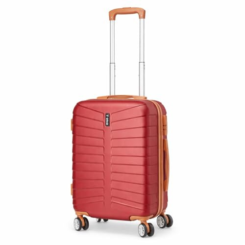 T-LOVENDO.ES Maleta de Cabina 55x34x23 | Viaje Equipaje de Mano avión | 4 Ruedas giratorias | Material ABS Ligero Semirígida | Candado o Cerradura combinación (Borgoña)