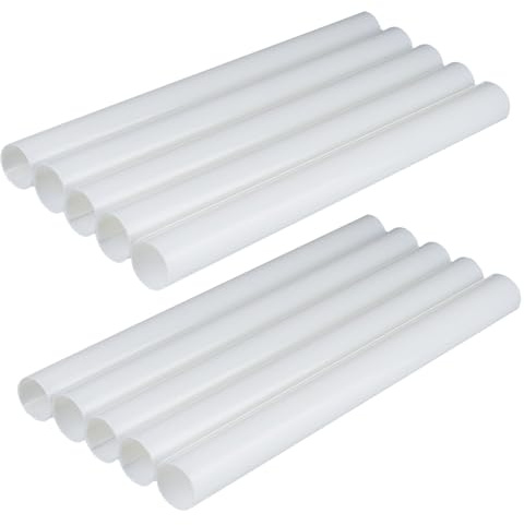 Hohitenz Lot de 10 caches-tuyaux de chauffage blancs – Cache tuyau pour radiateurs Ø15–18mm, Longueur 200mm – Gaine de tuyau, cache-tube radiateur, finition murale, décoration chauffage