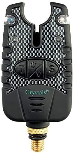 Crystals 1PC Fishing Bite Alarm, Carp Fishing Bite Alarm Set with Adjustable Volume & Tone – Fishing Swinger Indicators not Included – Compact Case – Ideal for Carp Angling, Night & Day Fishing_Black