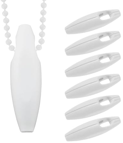 JOYOLA 6Pcs Roller Blind Chain Weights, Window Shutter Chain Handle, Roller Blind Rope Weight White Blinds Accessories, Cord Weight Replacement Chain Weight for Roman Blinds Vertical Blinds