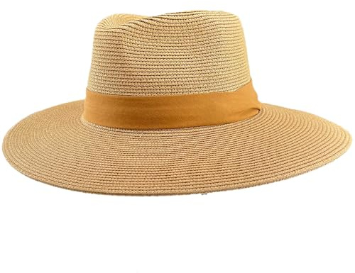 Chapeau Panama d'été, chapeau en paille Panama pour femme et homme, unisexe, chapeau à large bord UPF 50, pliable et tressé intensif