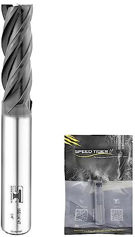 SPEED TIGER Micrograin Carbide Square End Mill - 4 Flute - ISE1/2 4T (1 Piece, 1/2) - for Milling Alloy Steels, Hardened Steel, Metal & More – Mill Bits Sets for DIYers & Professionals