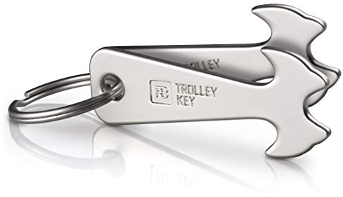 FABACH 2 Trolley Key Einkaufswagenlöser - Ersetzt Einkaufswagenchip, Einkaufschip - Schlüsselanhänger aus Metall für Key Organizer und Schlüsselbund - Kein Steckenbleiben im Einkaufswagen